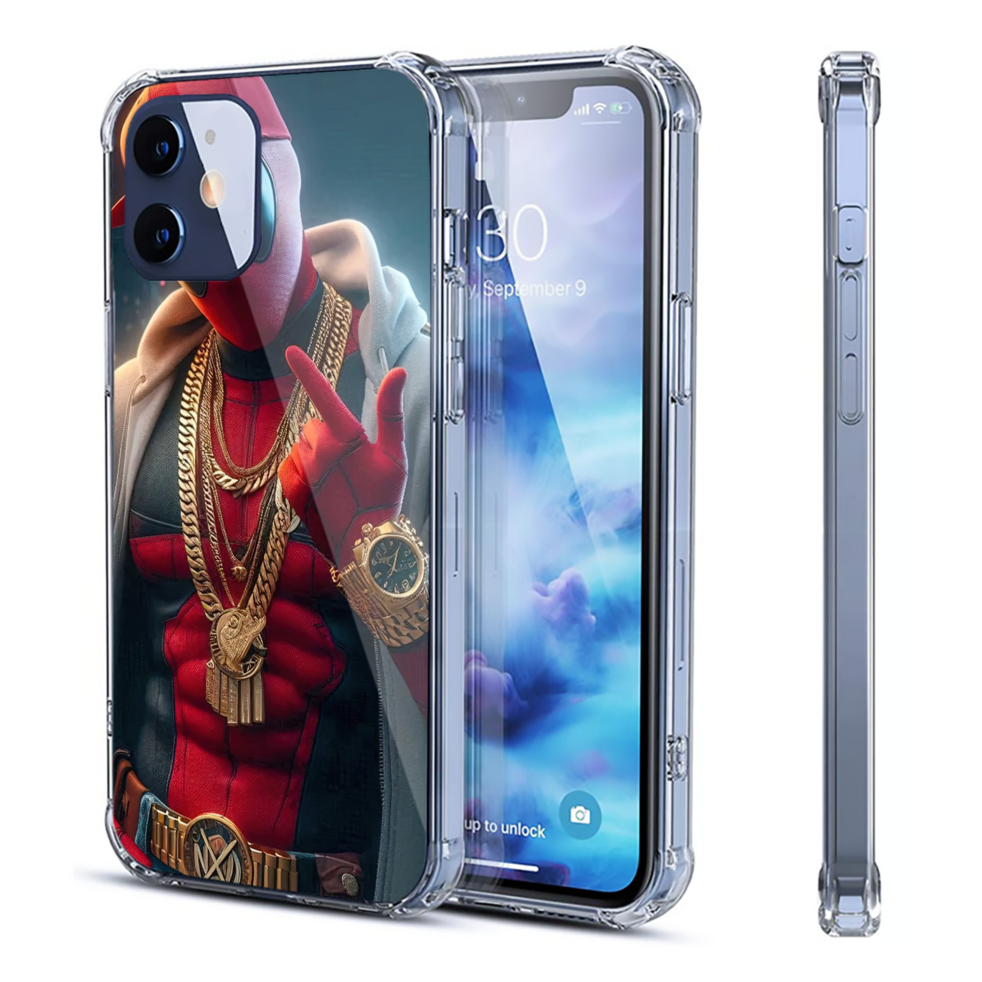（画像用） Deadpool デッドプール 【iPhone 12シリーズ対応】透明スマホケース（クリアソフトケース）
